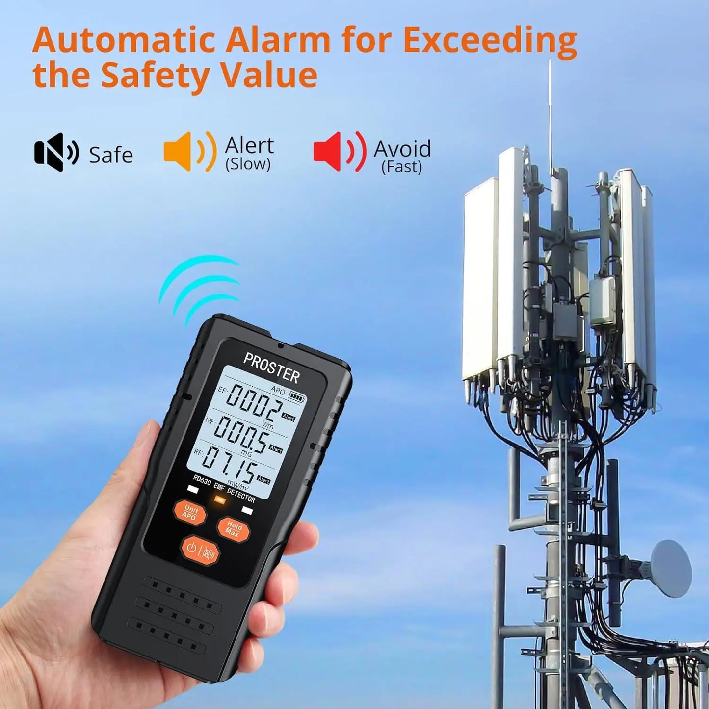 3-in-1 Digital EMF Radiation Detector – EMF, WiFi, and Magnetic Field Meter