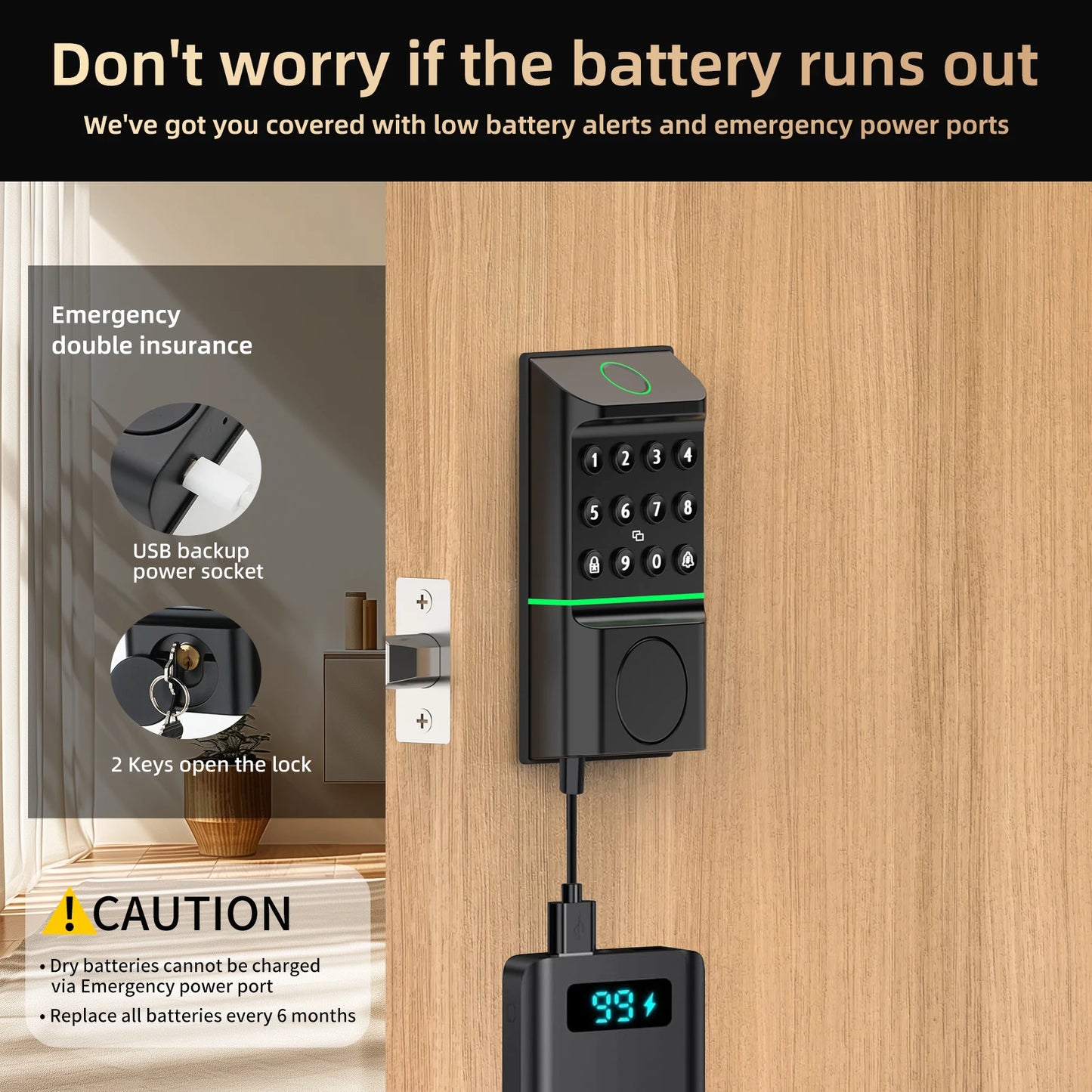 Viladepot Smart Lock – Fingerprint, Passcode & App Control  Advanced Security with Modern Convenience.