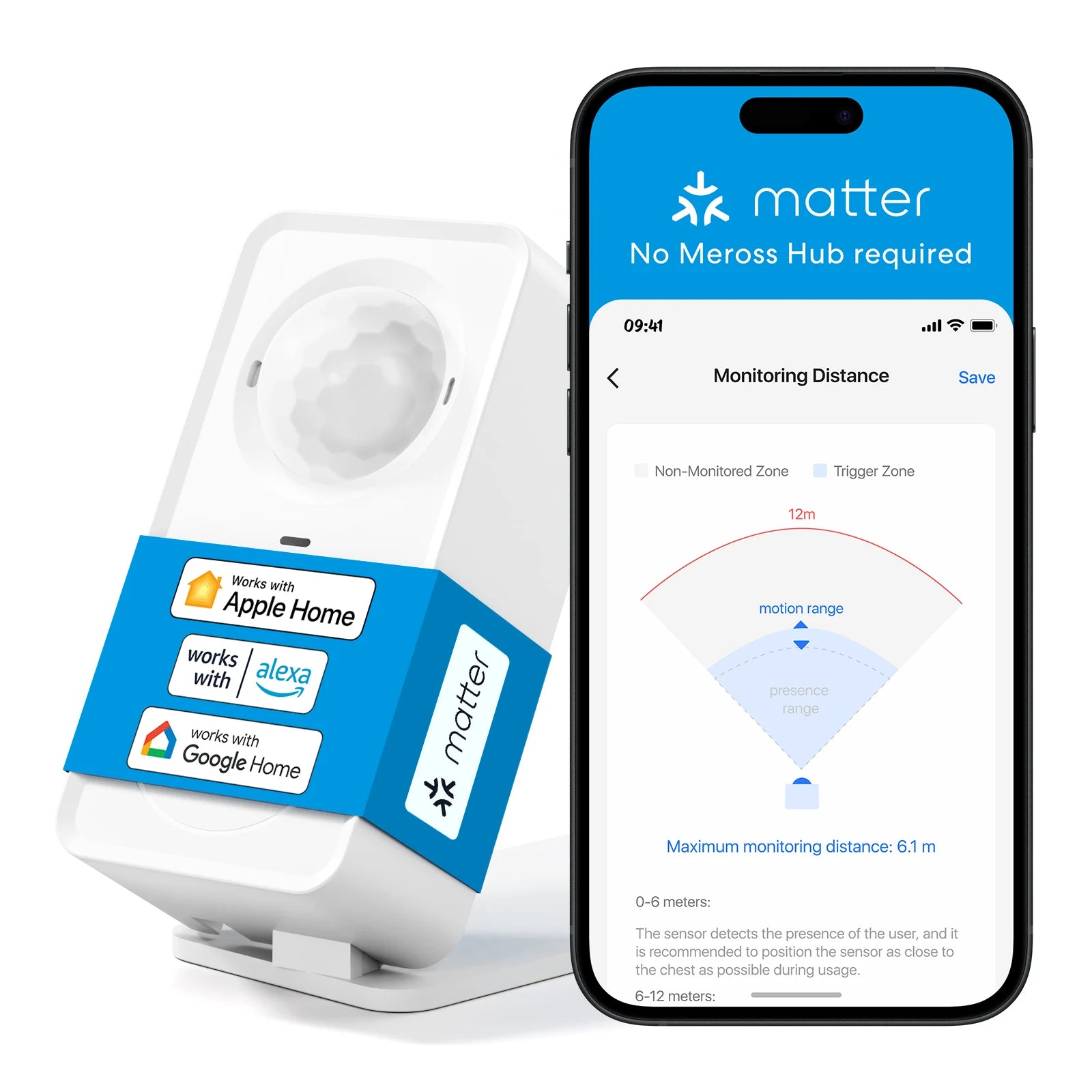 Meross US Matter WiFi Human Presence Sensor
