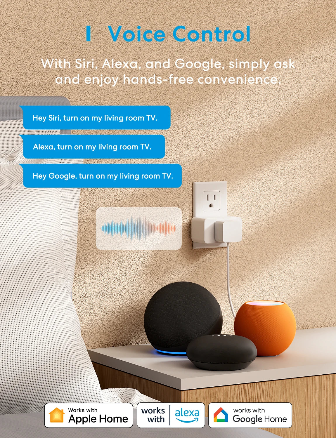 Meross Smart 4-Pack Matter Plug – US/CA Standard Wireless Outlet  Smart, Convenient, and Energy-Aware Control for Your Home.