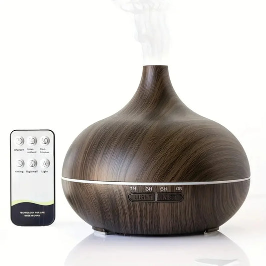 Wood Grain Ultrasonic Essential Oil Diffuser – 550ml