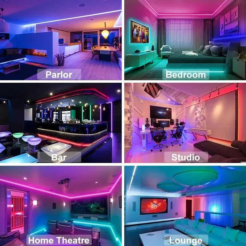 1–30M WS2812B RGB LED Strip – USB, Bluetooth & WiFi Controlled