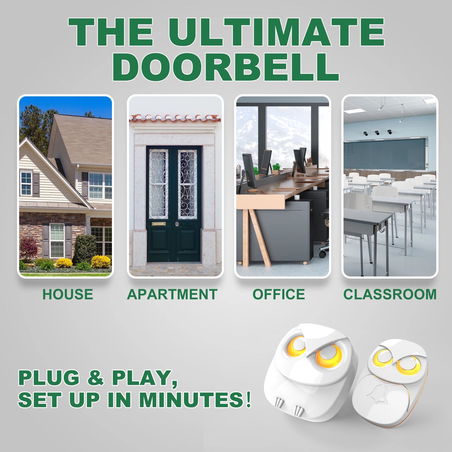HTZSAFE Wireless Doorbell Chime – Long Range & Waterproof  Never Miss a Visitor, Indoors or Outdoors.