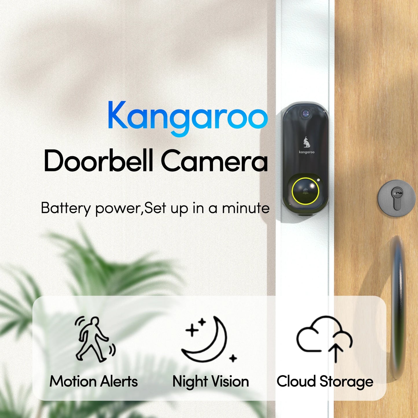 Kangaroo Smart Doorbell Camera – HD Video & Motion Alerts  Smart Security for Your Home, Day and Night.