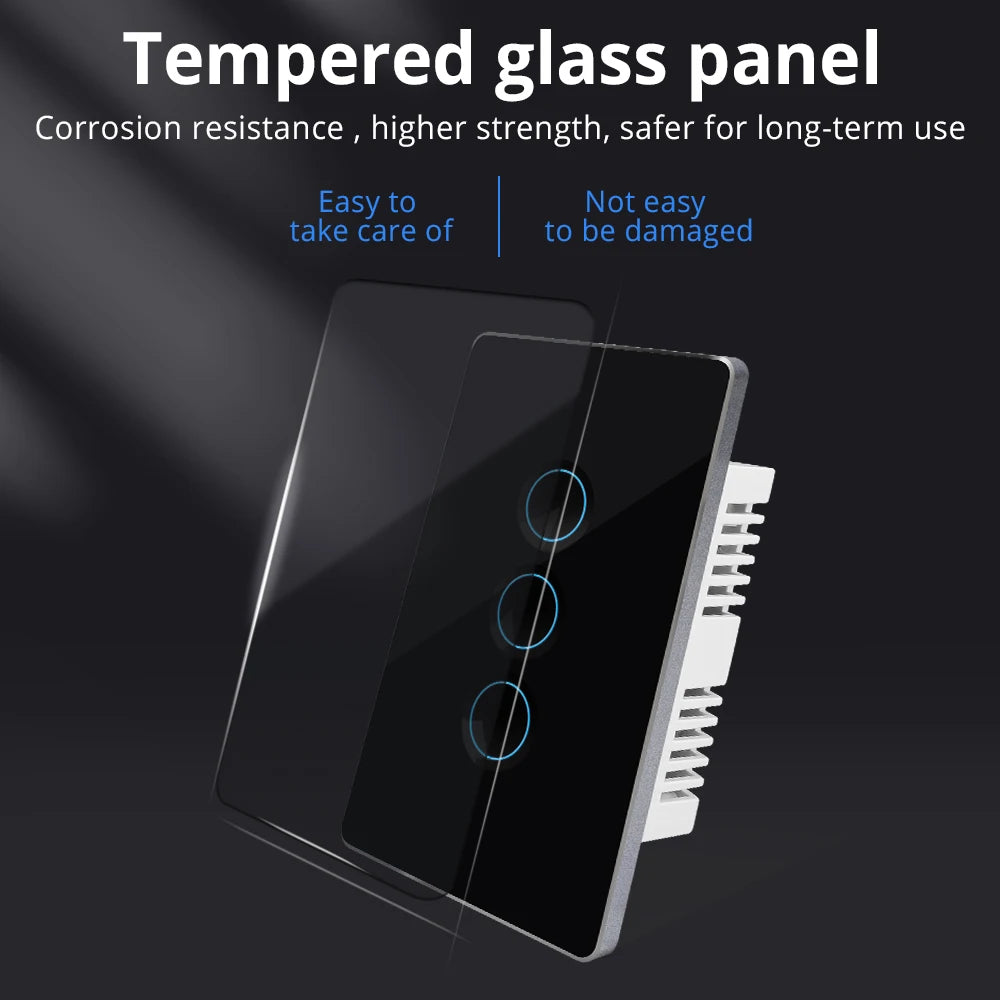 Zemismart Tuya Zigbee Smart Touch Wall Light Switch – 1/2/3/4 Gang  Modern, Smart, and Stylish Home Lighting Control.