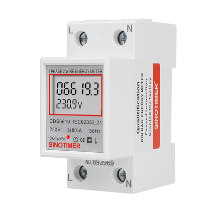 Digital Single Phase Energy Meter – 220V/230V Din Rail  Accurate, Energy-Saving Electricity Monitoring.
