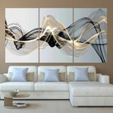 3 Pieces Nordic Luxury Ribbon Abstract Landscape Wall Art