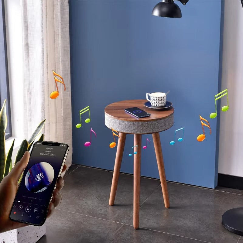 Home Theater HIFI Bluetooth Speaker Wireless Charging Subwoofer Small Round Table