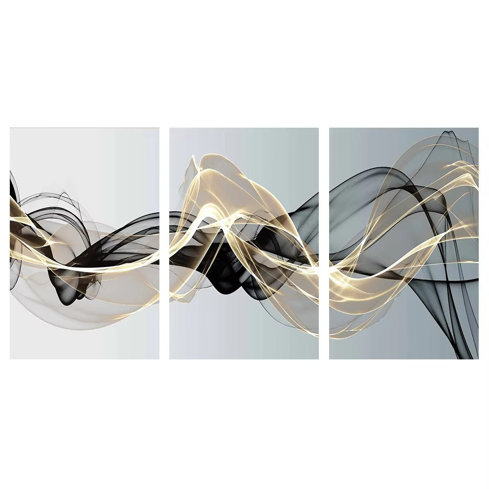3 Pieces Nordic Luxury Ribbon Abstract Landscape Wall Art