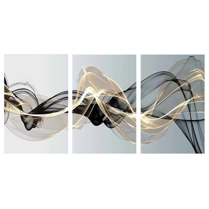 3 Pieces Nordic Luxury Ribbon Abstract Landscape Wall Art