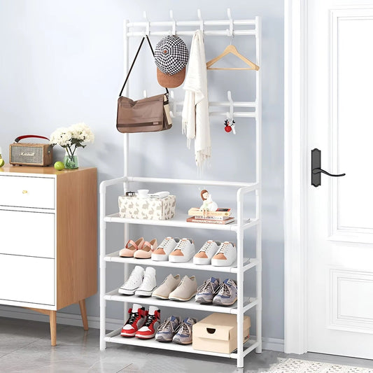 Clothes Hanger & Multi-Layer Shoe Storage Rack